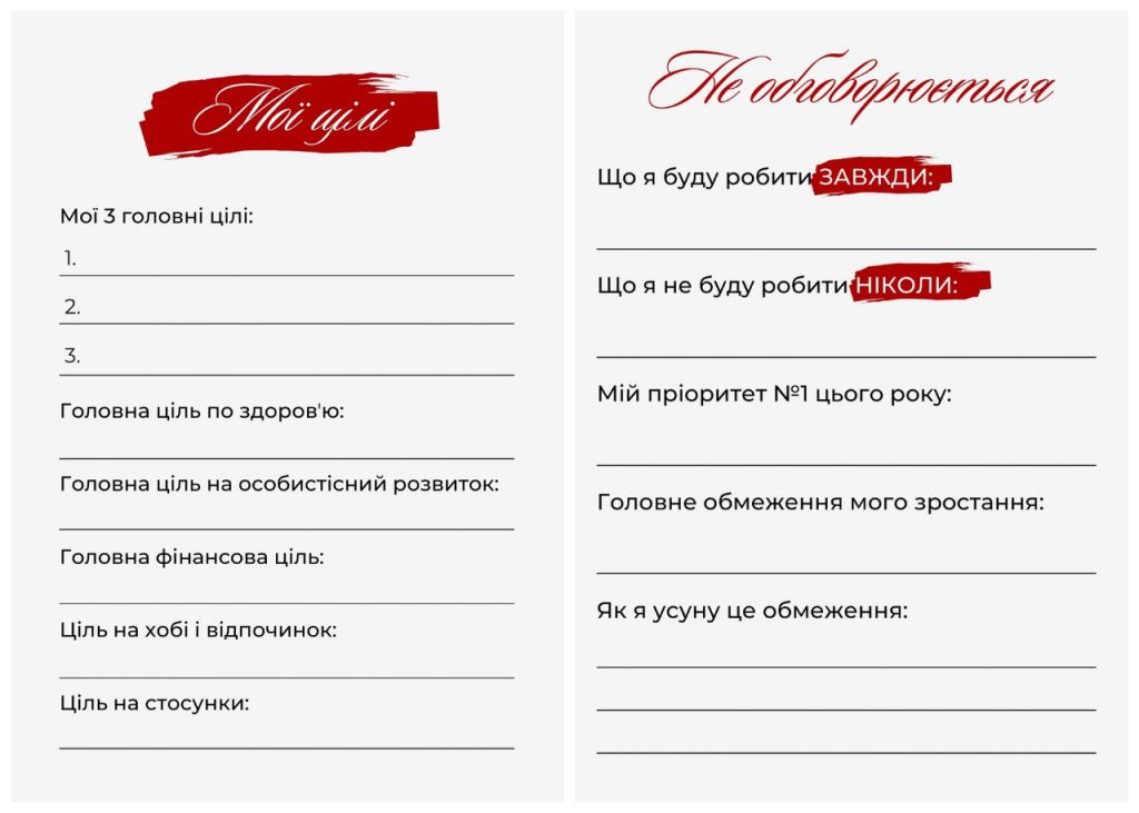 Чек-лист на рік